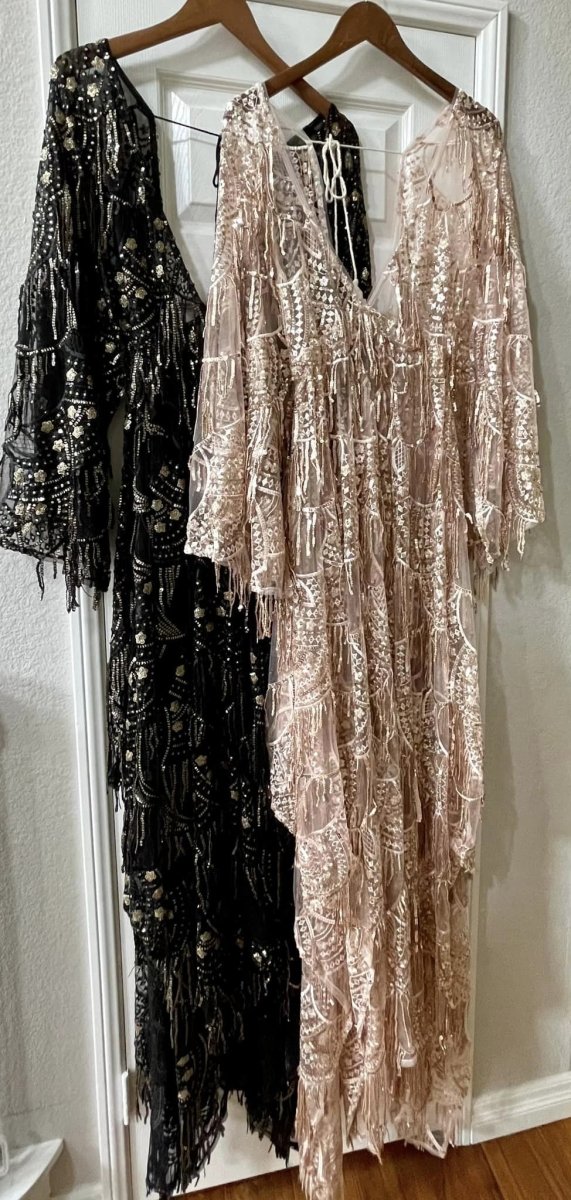 Preorder Faith sequin fringe Mesh Gown Suggested size 2-18 (choose color) Estimated shipping late January - Chicaboo