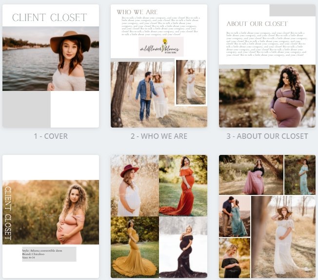 PURCHASE SEPARATELY Client Closet Customizable Canva Template - Classic theme- Vertical Orientation FINAL SALE - Chicaboo
