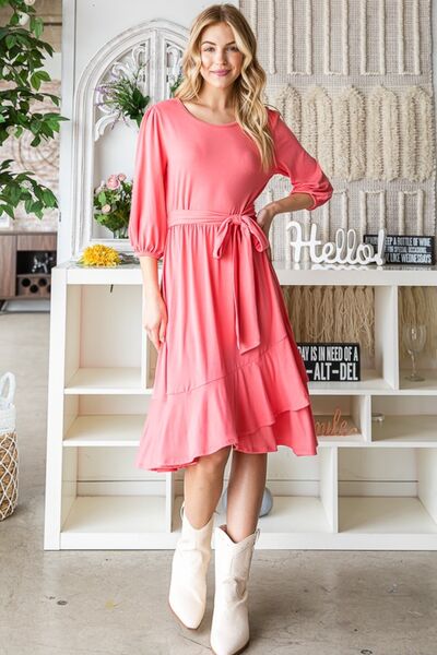 Reborn J Tie Front Ruffle Hem Dress (CURATED COLLAB) - Chicaboo