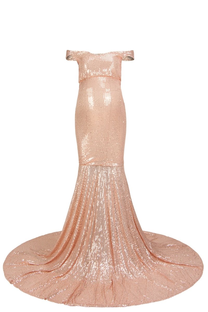 Rosegold Sequin {Penelope} Gown (suggested 4-12 pre-pregnancy) - Chicaboo