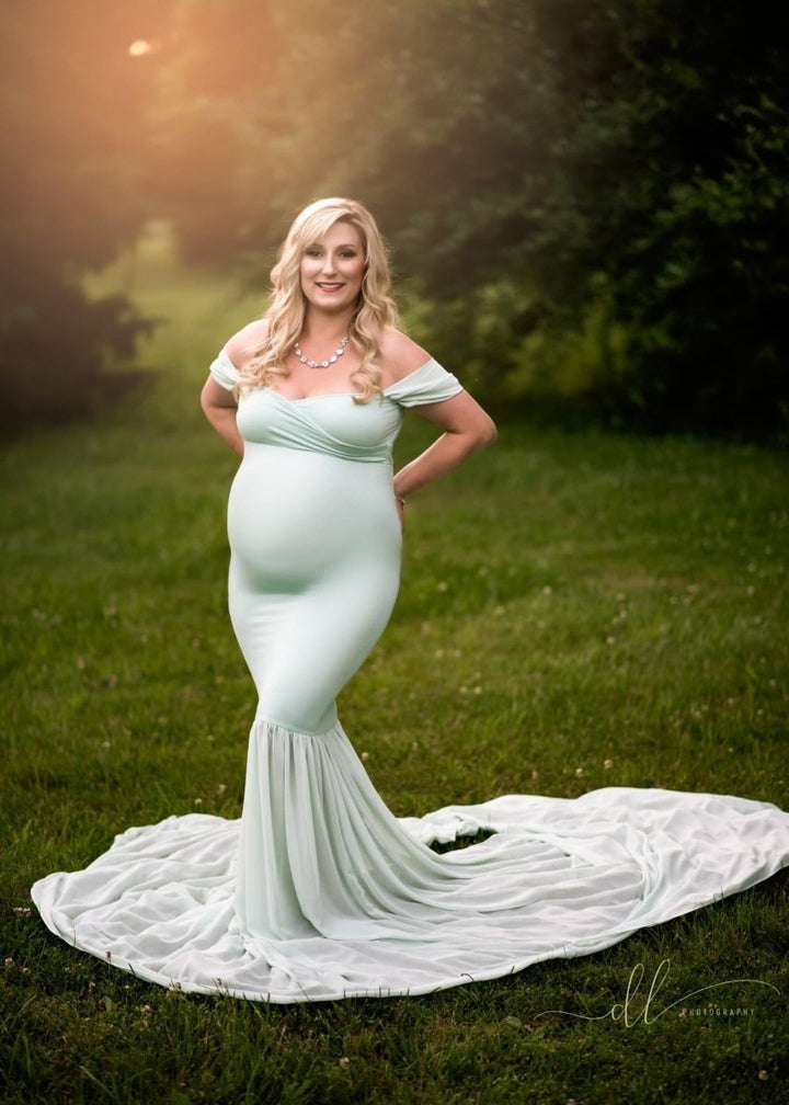 Sea Spray Signature Jersey {Monroe} Maternity Gown with tossable train - Chicaboo