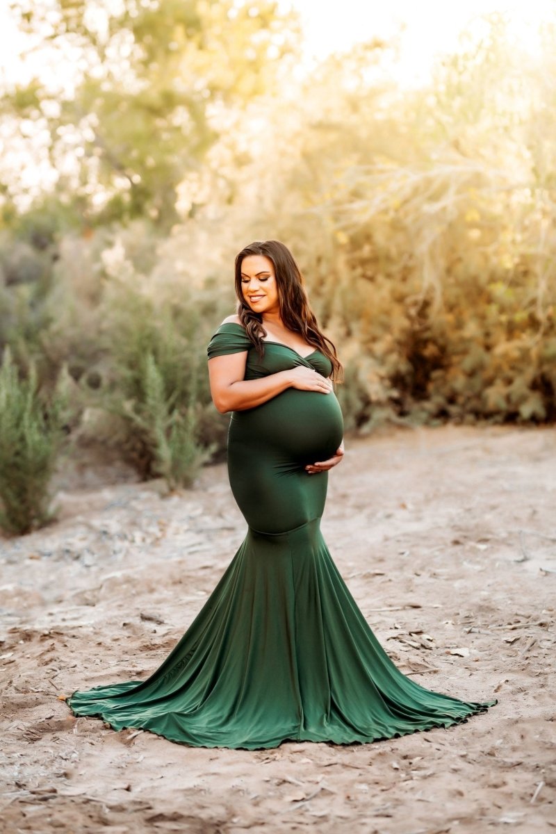 Seaweed Luxe Jersey {Athena} Maternity Gown - Chicaboo