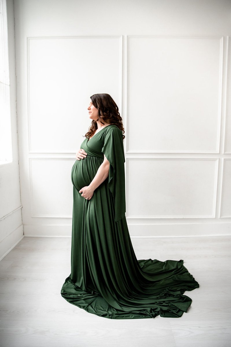 Seaweed Luxe Jersey {Iris} Maternity Gown (reversible) NO BELT - Chicaboo