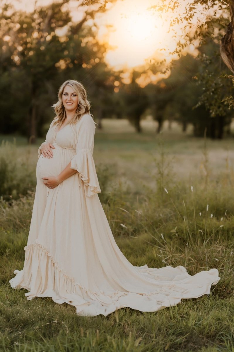 Soft Linen Aspen Gown in Oatmeal - Chicaboo