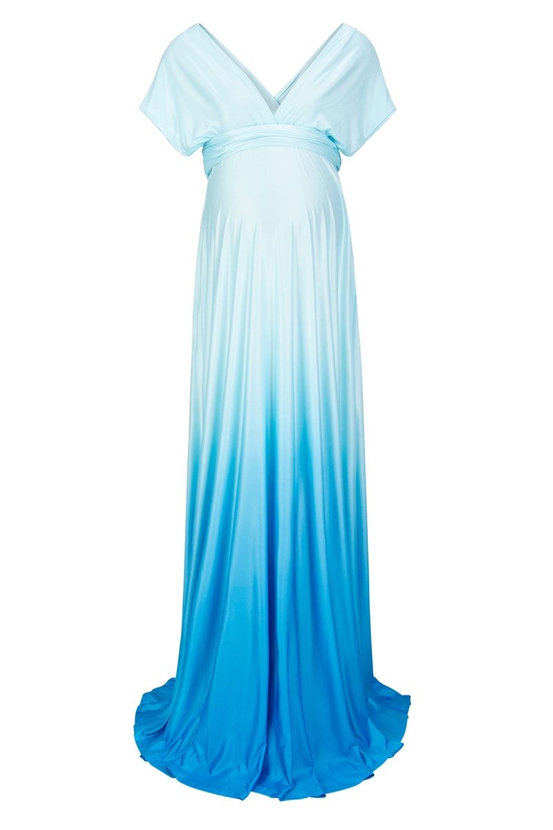 Tropical Waters Ombre Eternity, Convertible Infinity Style Maternity Gown One-Size - Chicaboo