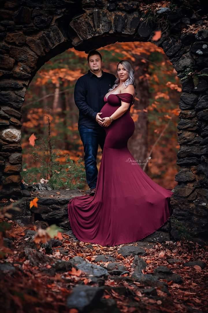 Wine Red Athena Maternity Photoshoot Gown One-Size - Chicaboo