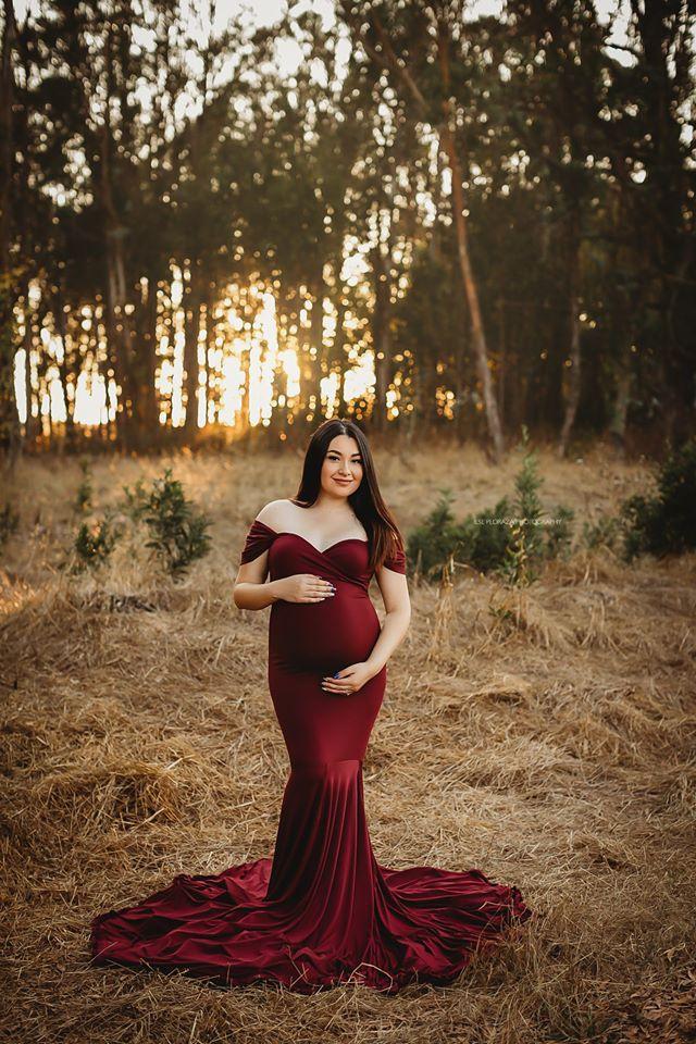 Wine Red Luxe Jersey {Athena} Maternity Gown - Chicaboo