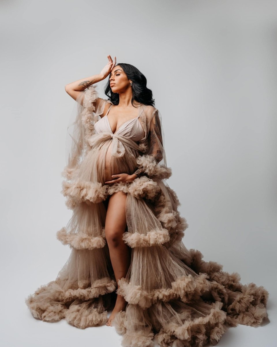 Shae Tulle Maternity Photoshoot Dress Set | Choose Color, Split Belly, Chicaboo Shae Tulle Maternity Photoshoot Dress Set | Choose Color, Split Belly, Chicaboo