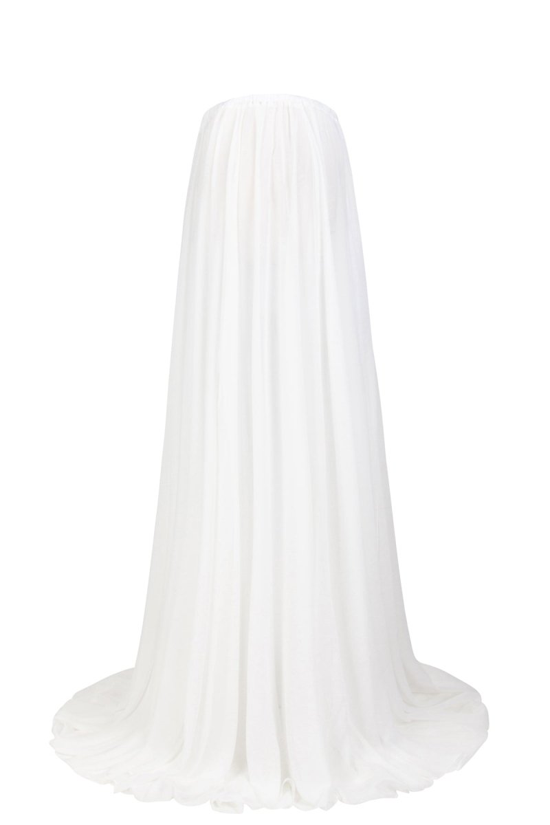Winter White Chiffon Full Circle Maternity Skirt One-Size - Chicaboo